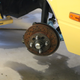 He is going to sand the rust off these rotors.